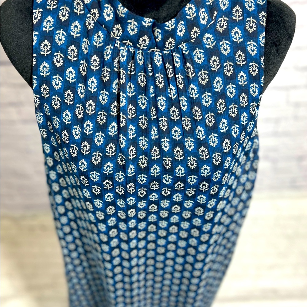 🇺🇸Tommy Hilfiger Blue Patterned Women's Dress - Size 12 - Picture 2 of 12